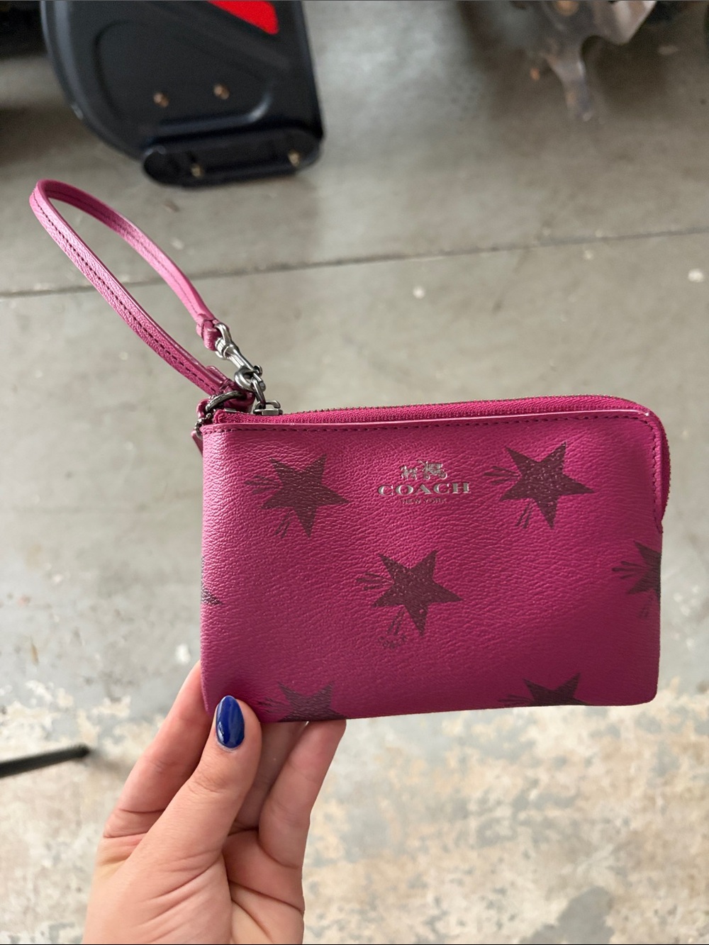 Coach Pink Star Print Wristlet